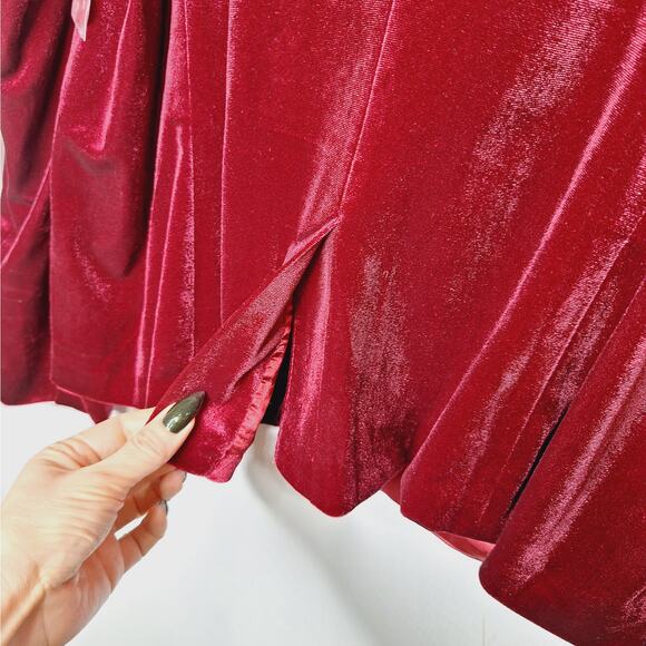 Modcloth Velvet Blazer Jacket XL Wine Whimsygoth Fairy Vampire Academia Goth - Picture 11 of 12